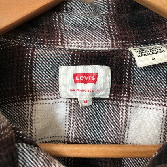 levi’s brown plaid flannel - Picture 2 of 3